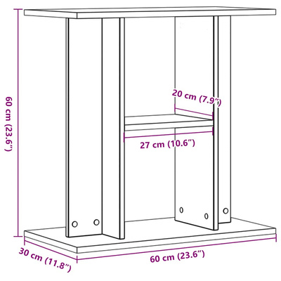 Stojak pod akwarium Stare drewno 60x30x60 cm Drewno konstrukcyjne