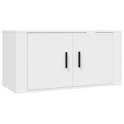 vidaXL Wiszące szafki telewizyjne, 2 szt., białe, 80x34,5x40 cm