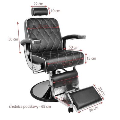 Gabbiano fotel barberski Imperial czarny 112449