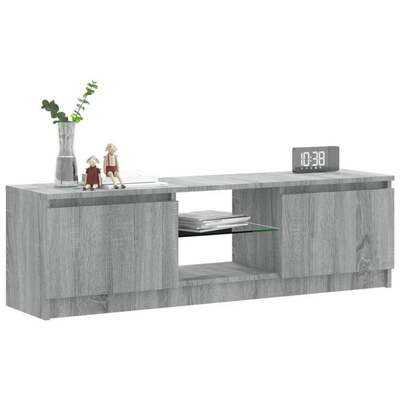 vidaXL Szafka pod TV z LED, szary dąb sonoma, 120x30x35,5 cm