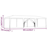 vidaXL Namiot imprezowy z 8 ścianami z siatki, zielony, 9x4 m, HDPE