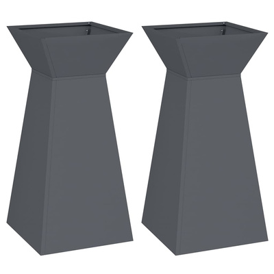 Donica słupowa 2 pcs Antracyt 35 x 35 x 73 cm