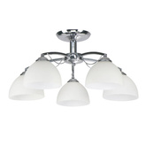 Filona Lampa Sufitowa Chromowy 5X40 E27 Klosz Biały