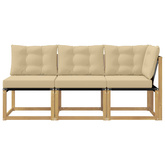 3 szt. Modułowa sofa na zewnątrz Biały