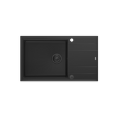 EVAN 136 XL GraniteQ zlewozmywak z syfonem Push To Open 1-komorowy z/o (860x500x210; kom. 420x490) pure carbon / elementy pure carbon