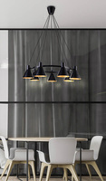 Lampa wisząca More czarno-złota metalowa do salonu 7xE14