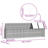 Klatka dla kur 2 szt. srebrny 600 x 100 x 210 cm