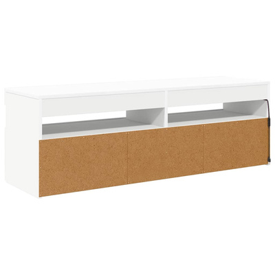 Szafka pod TV z oświetleniem LED, biała, 120x35x40 cm