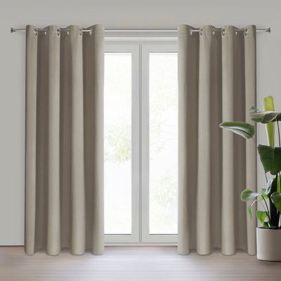 Zasłona Nerisa ciemnobeżowa 140x250