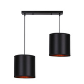 Lampa wisząca z abażurami Candida czarna podwójna metalowa do salonu