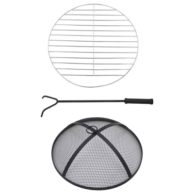 vidaXL Mozaikowe palenisko ze stolikiem, terakota, 68 cm, ceramika