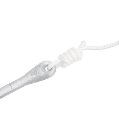 Składana kotwica z liną, srebrna, 1,5 kg, żeliwo ciągliwe