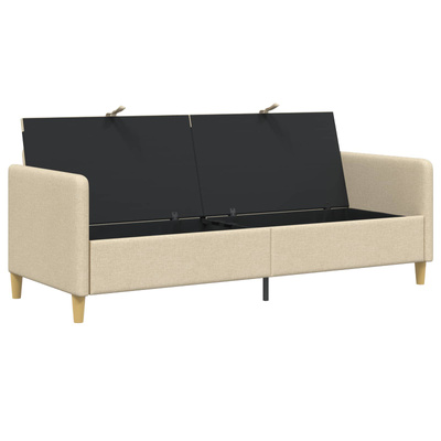Sofa z miejscem do przechowywania kremowy 192 x 78 x 87 cm