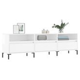 vidaXL Szafka pod TV, wysoki połysk, biała, 150x30x44,5 cm