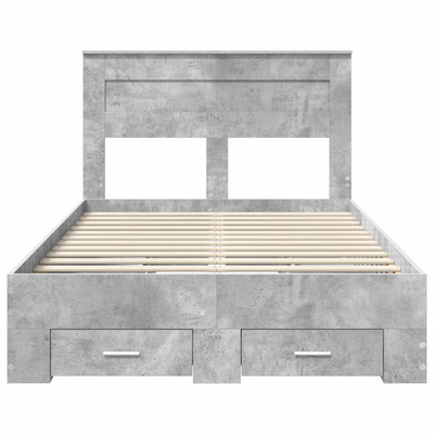 Ramka łóżka Betonowy szary 120 x 200 cm Drewno inżynieryjne