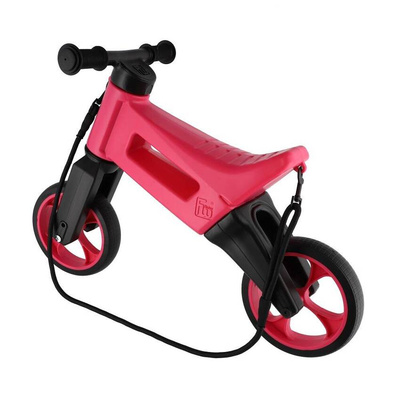 FWRider Super Sport 516491  Kolor: Pink / Różowy z różowymi felgami Rowerek biegowy Jeździk 2w1 Ciche koła + Pasek do noszenia dla Rodzica