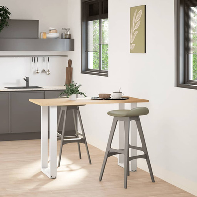 Nogi do stołu barowego w kształcie litery U 2 szt. Białe 50x(90-91) cm Stal