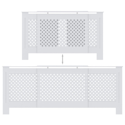 Osłona na kaloryfer z MDF, biała, 205 cm