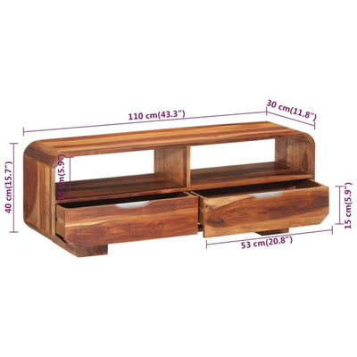 vidaXL Szafka pod TV, 110x30x40 cm, lite drewno akacjowe