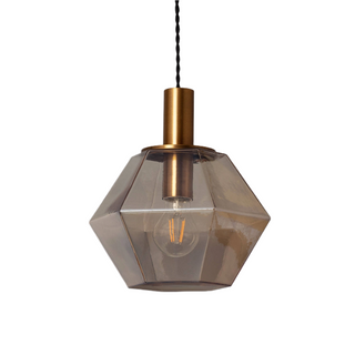 Lampa wisząca szklana bursztynowa E27 Abruzzo Baciata