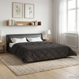 Letni Kołdra Antracyt 200 x 200 cm Mikrofibra i Fleece Teddy