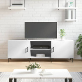 vidaXL Szafka pod TV, biała, 150x30x50 cm, materiał drewnopochodny wariant 6