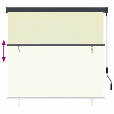 Roleta kremowy 180 x 250 cm Materiał i Aluminium
