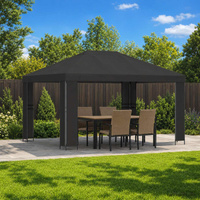 Altana 4 × 3 m antracytowy Poliester i Stal 190 gsm