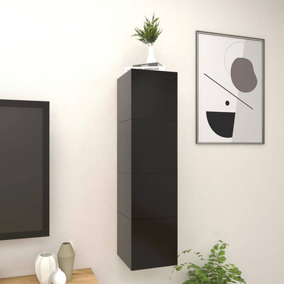 vidaXL Wiszące szafki telewizyjne, 4 szt., czarne, 30,5x30x30 cm