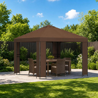 Altana 3 x 3 m brązowy Poliester i Stal 190 gsm