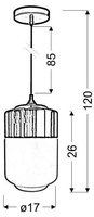Lampa sufitowa wisząca 1xE27 biały/chrom MASALA 31-40541