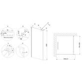 Kabina walk-in ii 110x200cm transp 8mm shiny-glass czarny AK-32-111-S Invena