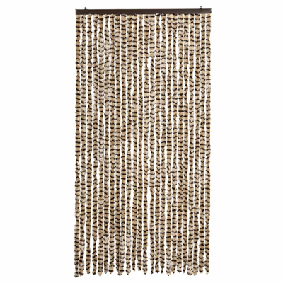 Zasłona przeciwko owadom, beżowo-brązowa, 100x200 cm, szenil