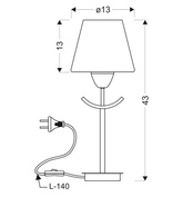 Lampka nocna Londyn klasyczna metalowa z białym kloszem