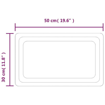 vidaXL Lustro łazienkowe z LED, 50x30 cm