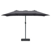 Parasolka ogrodowa Antracyt 385 x 209 x 244 cm Poliester i Stal