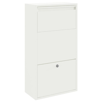 Skrzynka na przesyłki z drzwiami Biały 44 x 22 x 82 cm Stal