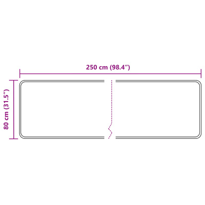 Chodnik dywanowy MARSA Biały 80 x 250 cm Poliester i PVC