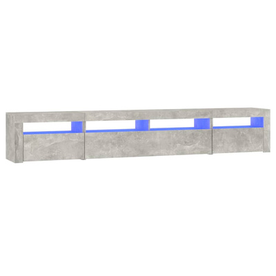 Szafka pod TV z oświetleniem LED, szarość betonu, 240x35x40 cm vidaXL