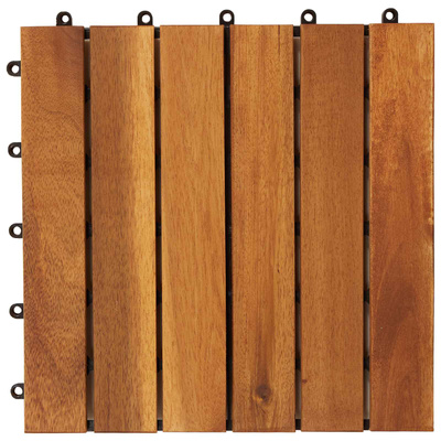 Płytka Tarasowa 10 pcs Brązowy 30 x 30 cm Drewno Akacjowe