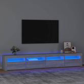 Szafka pod TV z oświetleniem LED, szary dąb sonoma,240x35x40 cm vidaXL