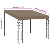 Altana przyścienna, 3 x 3 x 2,5 m, taupe