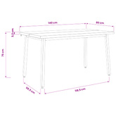 140 x 80 x 75 cm Lite Drewno Akacji Naturalny i kawowy