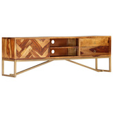 vidaXL Szafka pod TV, 140x30x45 cm, lite drewno sheesham model standard