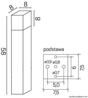 Lampa ogrodowa stojąca CB-580 BL