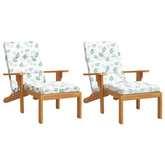 vidaXL Poduszki na leżaki, 2 szt., wzór w liście, tkanina Oxford