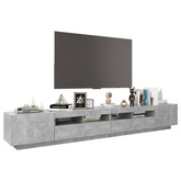 vidaXL Szafka pod TV z oświetleniem LED, szarość betonu, 260x35x40 cm