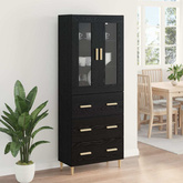 Highboard z szufladą Czarny Dąb 69,5 x 34 x 180 cm