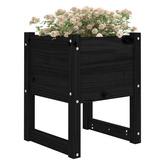 vidaXL Donice, 2 szt., czarny, 40x40x52,5 cm, lite drewno sosnowe