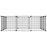 Klatka dla zwierząt z bramką, 12 paneli, czarna, 35x35 cm, stal